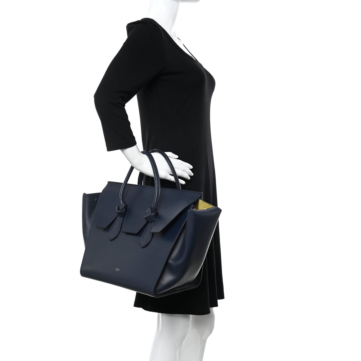 Palmelato Calfskin Medium Tie Knot Tote Midnight