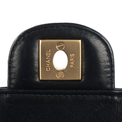 Chanel Lambskin Quilted East West Chocolate Bar Flap Black 17 of 18