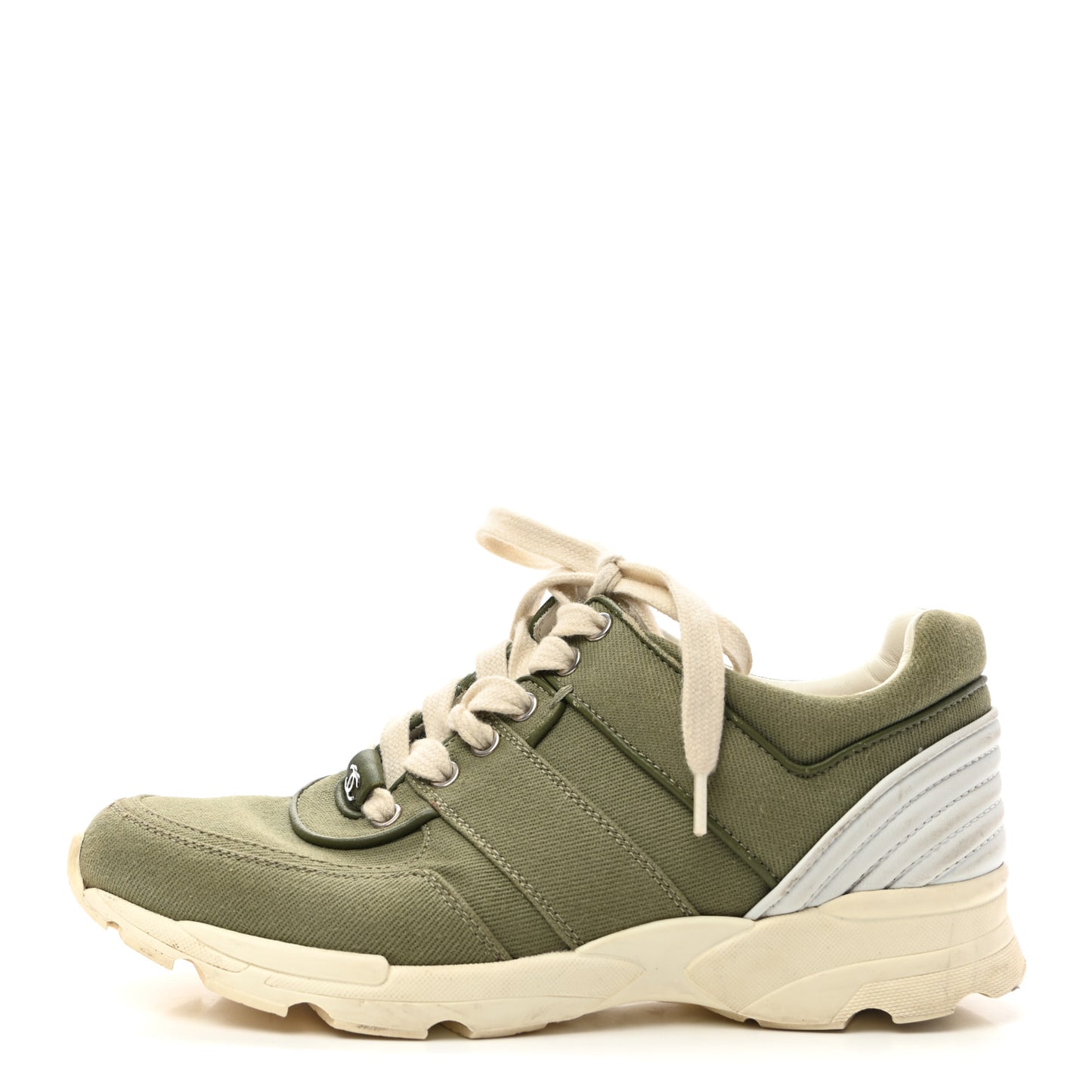 Canvas Womens Sneakers 37.5 Khaki