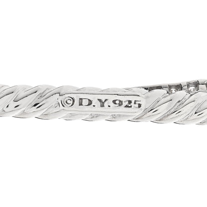 David Yurman Sterling Silver Diamond 35mm Crossover Cross Necklace 5 of 6