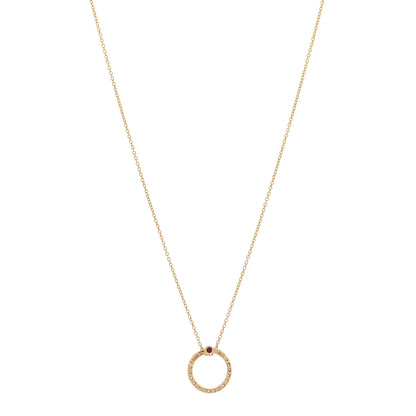 Roberto Coin 18K Yellow Gold Diamond Tiny Treasures .09ctw Circle Pendant Necklace 1 of 6