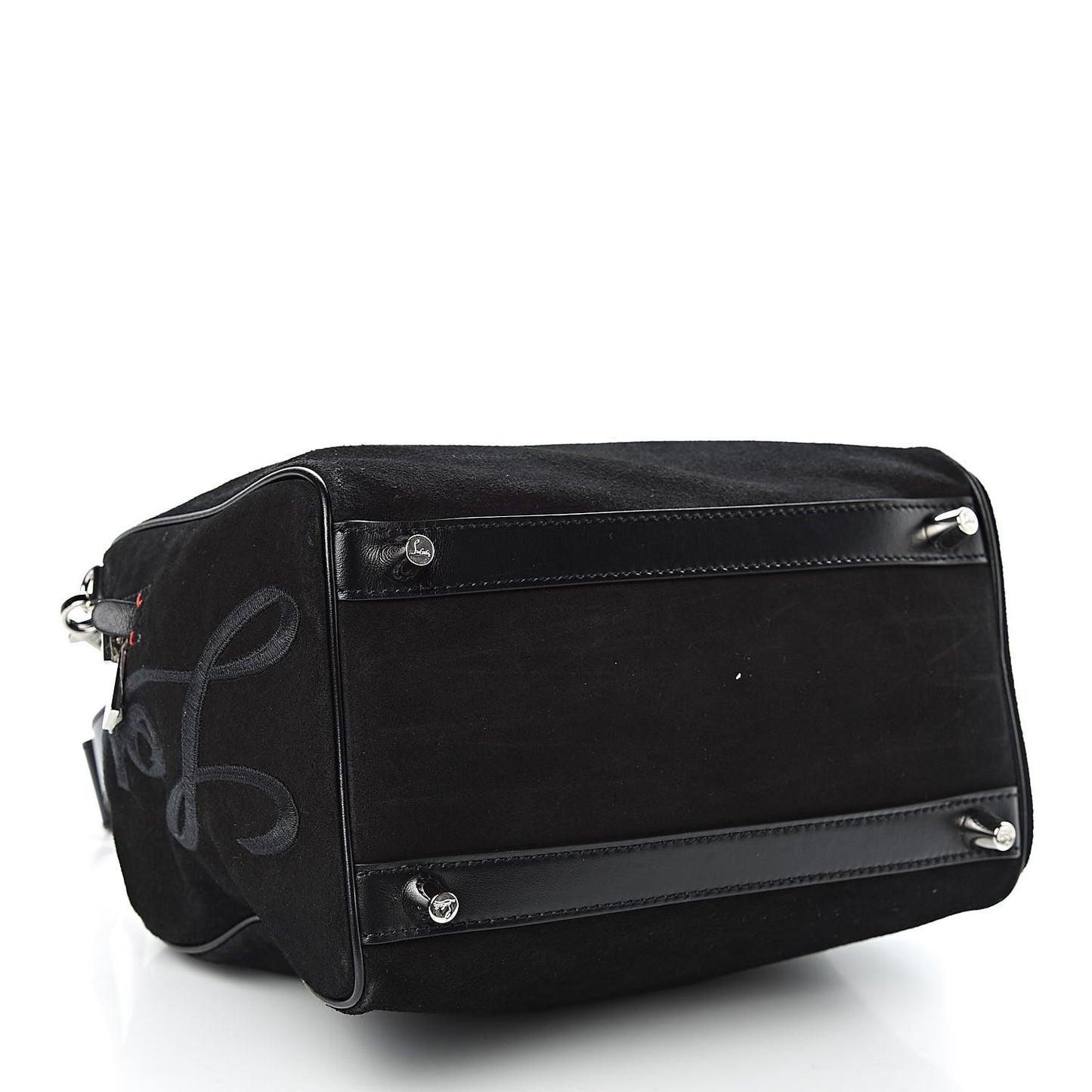 Suede Calfskin Small Marie Jane Top Handle Black