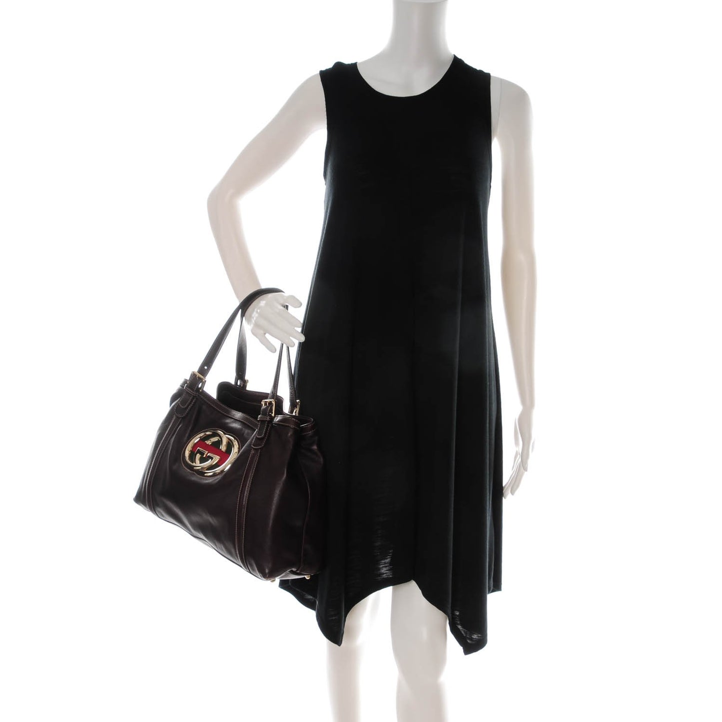 Calfskin Medium Britt Tote Dark Brown