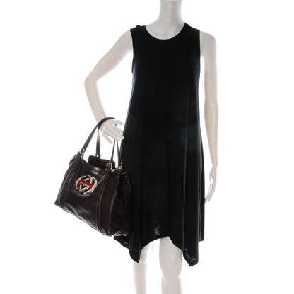 Gucci Calfskin Medium Britt Tote Dark Brown 2 of 9