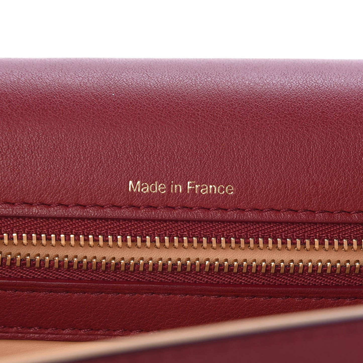 Calfskin Madame Chaine Bag Burgundy