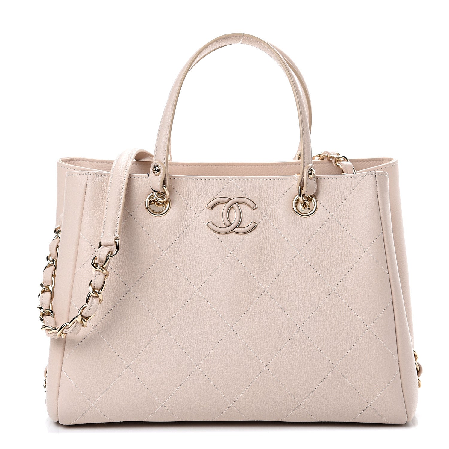 Chanel Bullskin Stitch Small Shopping Tote Light Pink 1 of 11