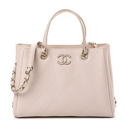 Chanel Bullskin Stitch Small Shopping Tote Light Pink 1 of 11