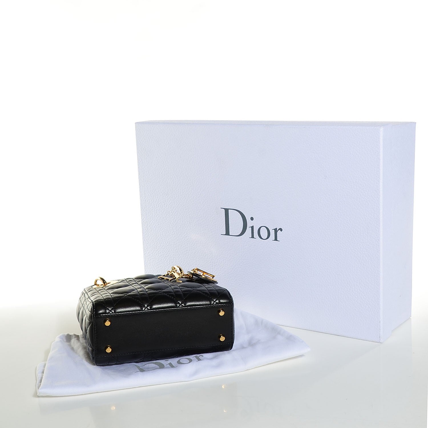 Christian Dior Lambskin Cannage Micro Lady Dior Black 4 of 9