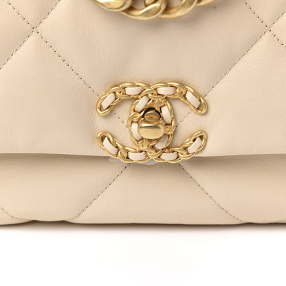 Chanel Goatskin Quilted Medium 19 Flap Beige 10 of 11