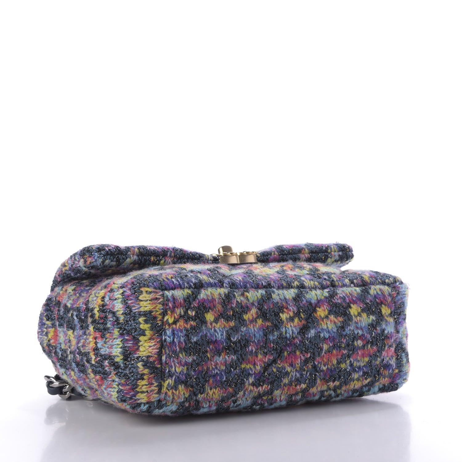 Chanel Tweed Quilted Medium Chanel 19 Flap Dark Multicolor 4 of 10