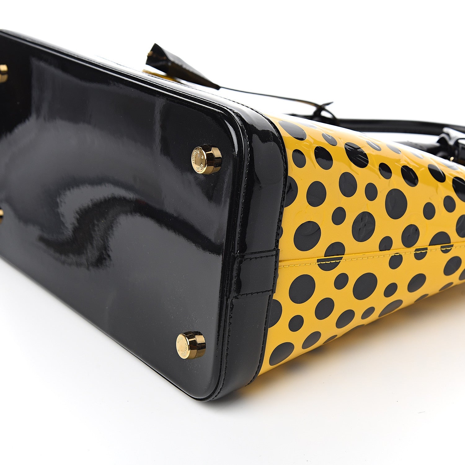 Louis Vuitton Vernis Kusama Infinity Dots Lockit MM Yellow 8 of 9
