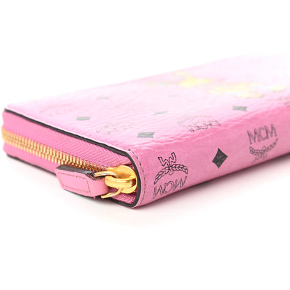 MCM Visetos Rabbit Zip Around Large Wallet Pink 6 of 11