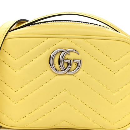 Gucci Calfskin Matelasse Mini GG Marmont Chain Shoulder Bag Banana 8 of 12
