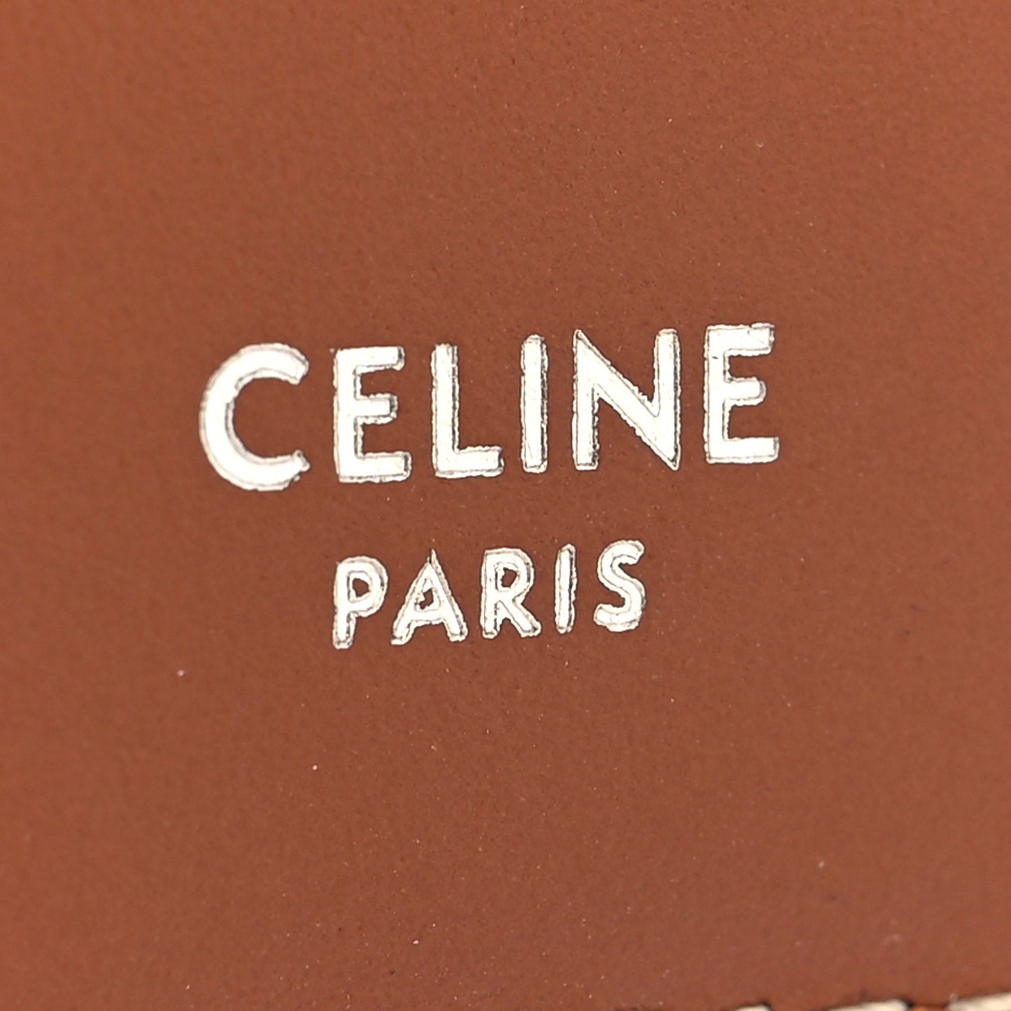 Triomphe Canvas Zipped Card Holder Tan Ecru