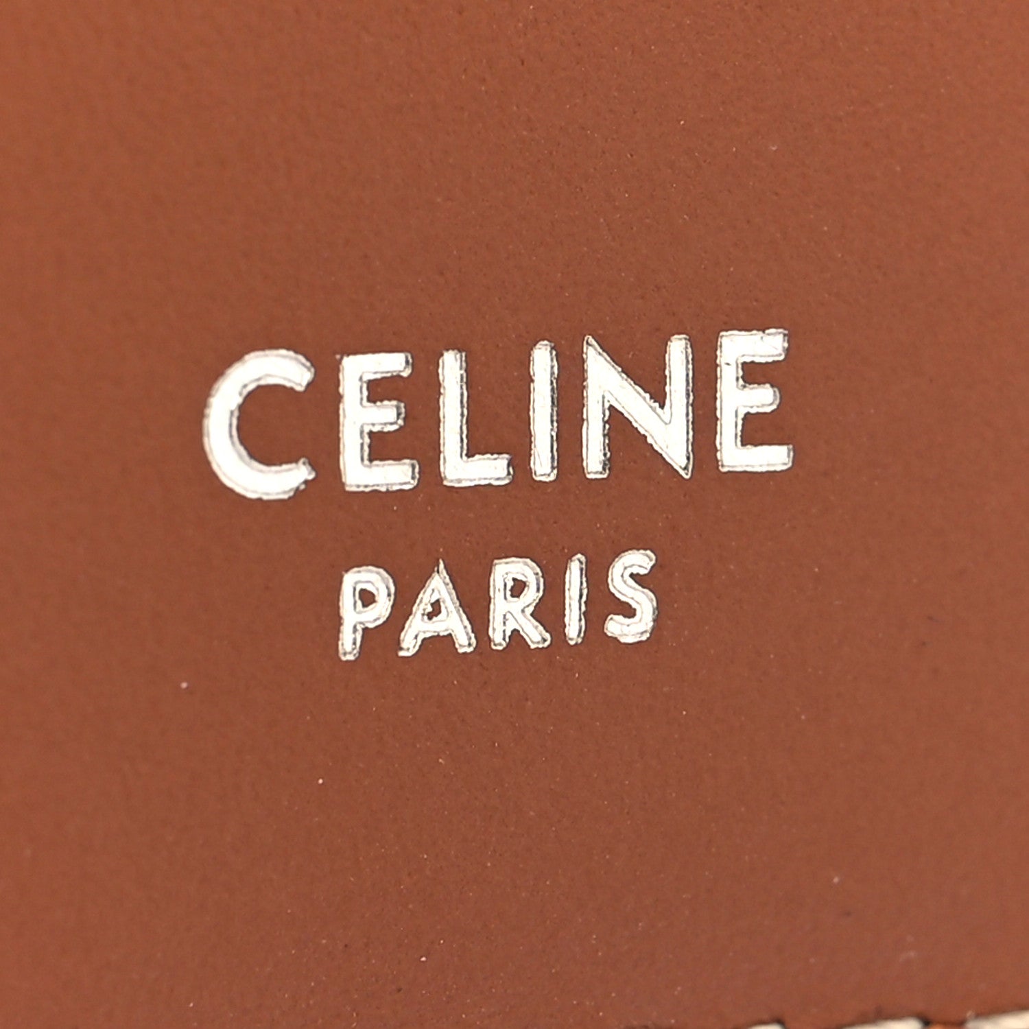 Celine Triomphe Canvas Zipped Card Holder Tan Ecru 6 of 7
