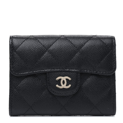 Chanel Caviar Quilted Flap Card Holder Wallet Black 1 of 5