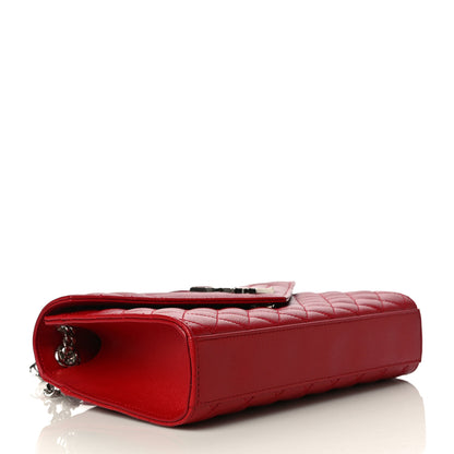 Saint Laurent Grain De Poudre Textured Mixed Matelasse Triquilt Medium Monogram Satchel New Red 6 of 11