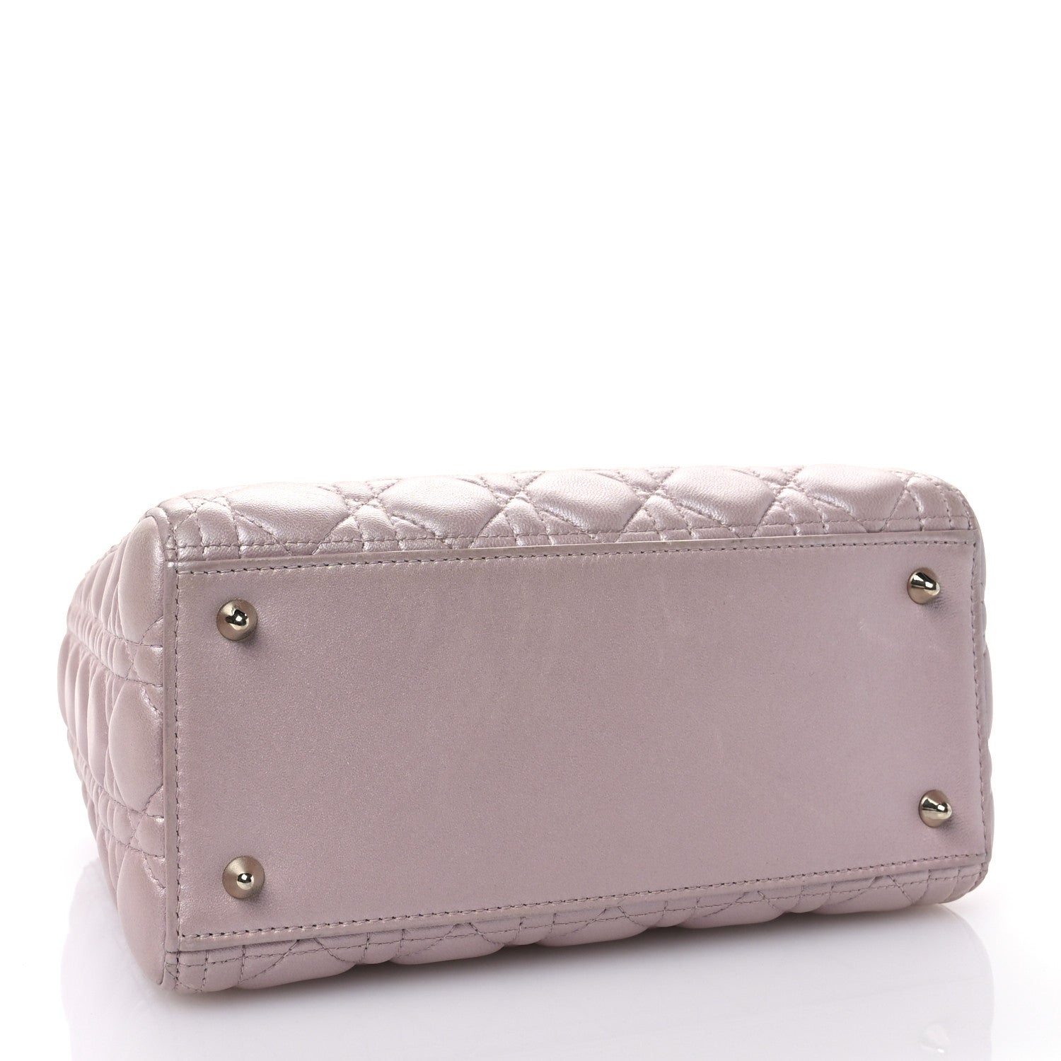 Christian Dior Pearly Lambskin Cannage Medium Lady Dior Blush 4 of 10