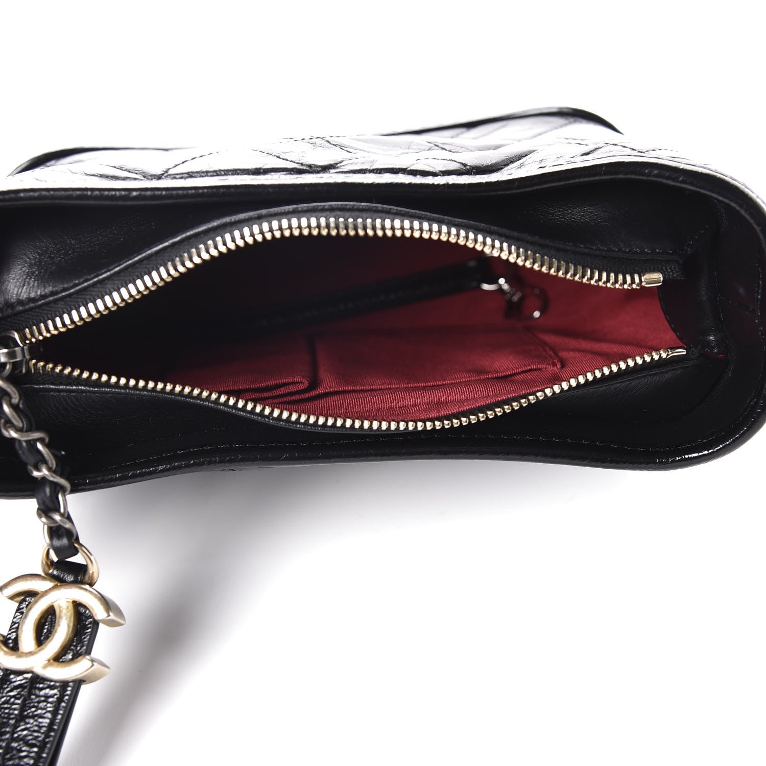 Chanel Aged Calfskin Quilted Small Gabrielle Hobo Black 4 of 10
