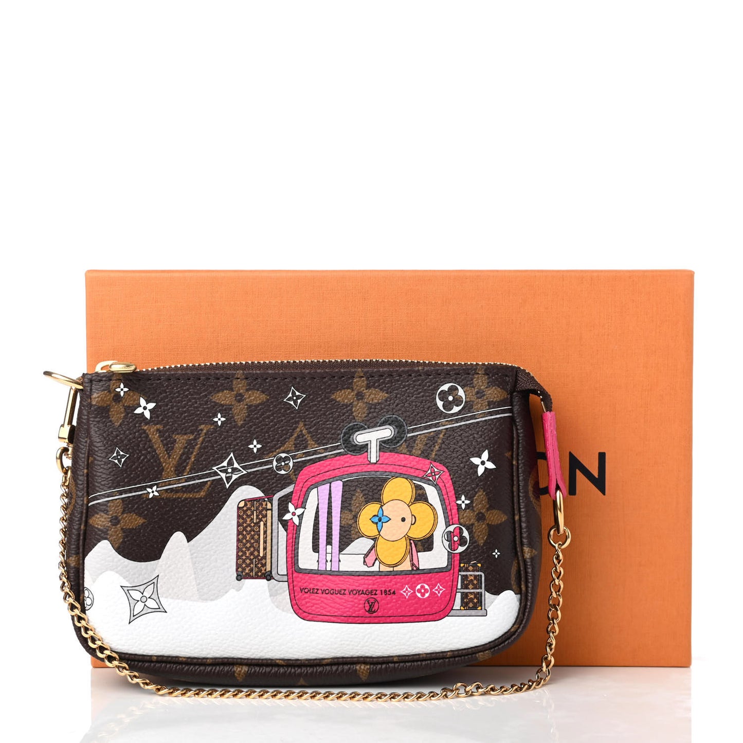 Monogram 2019 Christmas Animation Mini Courchevel Pochette Accessories Fuchsia