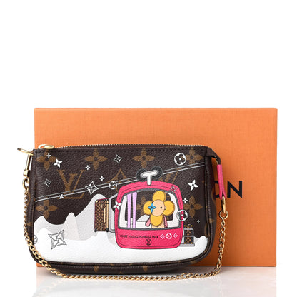 Louis Vuitton Monogram 2019 Christmas Animation Mini Courchevel Pochette Accessories Fuchsia 8 of 8