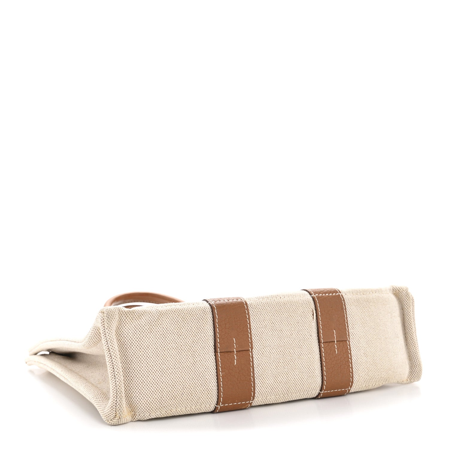 Hermes Toile Taurillon Clemence Sac Harnais Tote PM Beige Gold 4 of 13