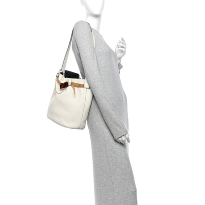 Prada Calfskin Buckle Bag With Jeweled Belt  White Black 2 of 10