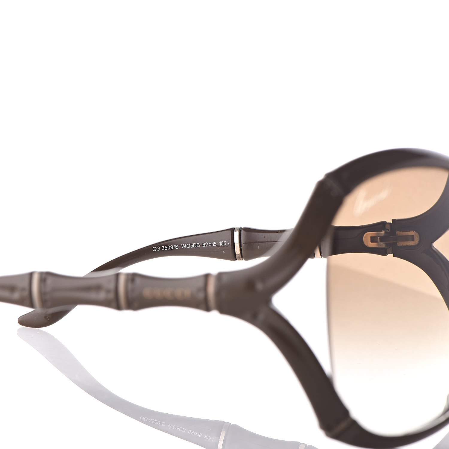 Gucci Oversized Oval Bamboo Sunglasses GG 3509S Brown 6 of 7