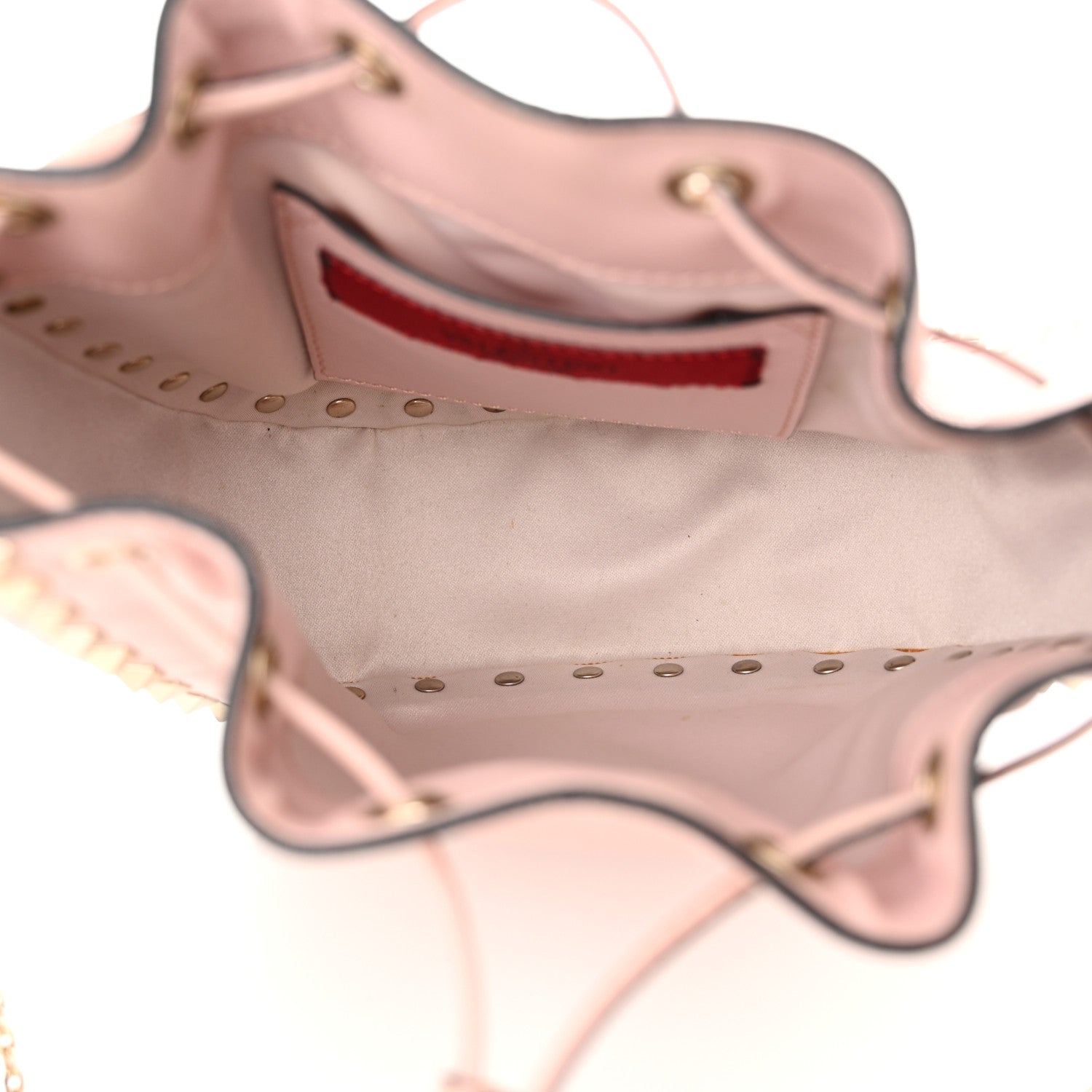 Valentino Garavani Vitello Mini Rockstud Chain Strap Bucket Bag Water Rose 5 of 13