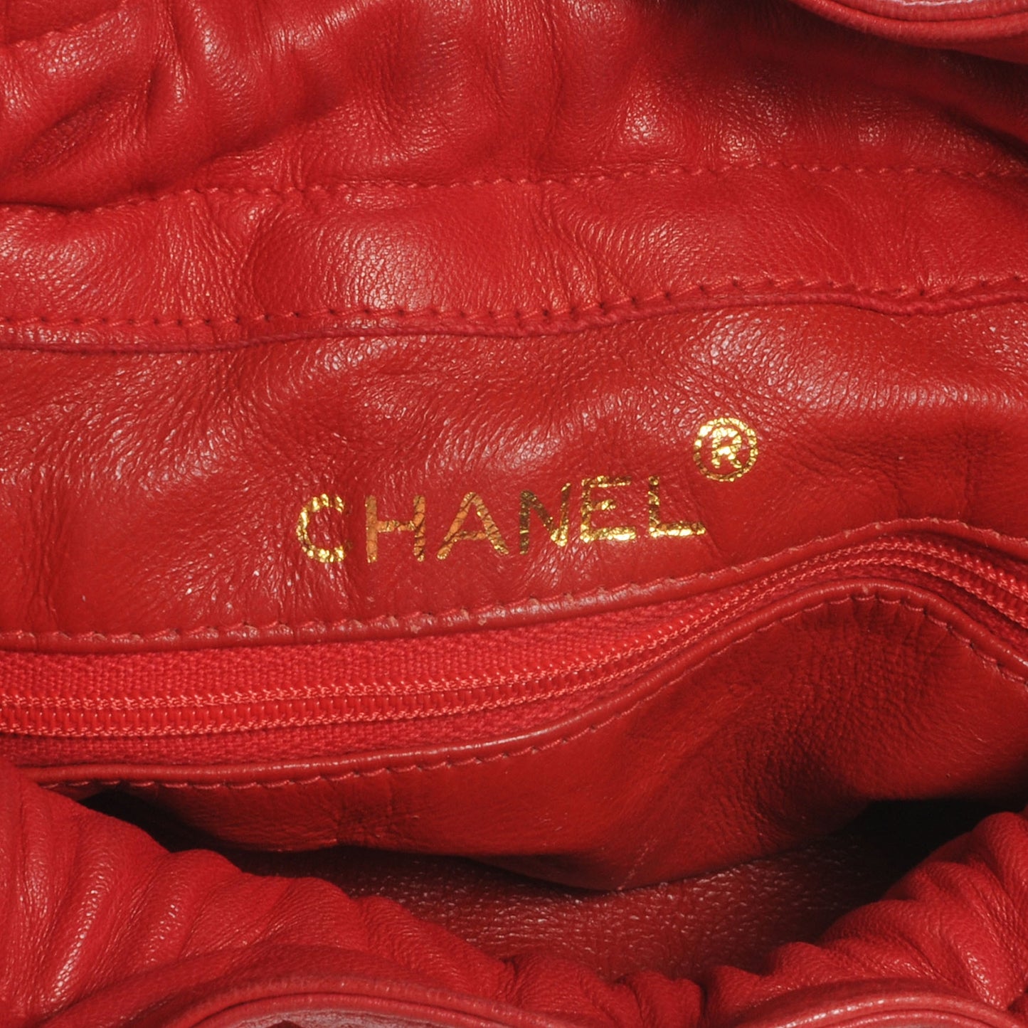 Lambskin Drawstring Pouch Bag Red