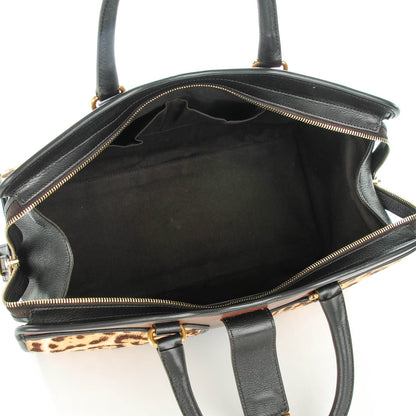 Saint Laurent Pony Hair Calfskin Leopard Print Medium Cabas Chyc Brown Black 5 of 7