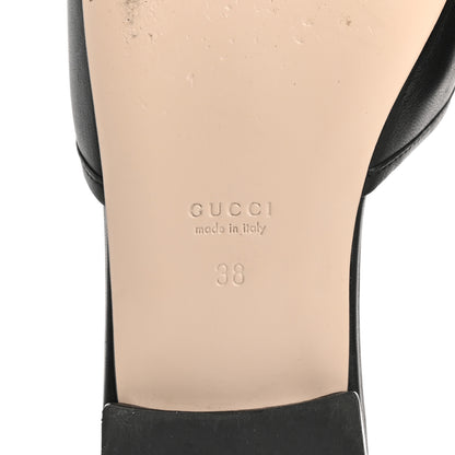 Gucci Nappa Horsebit Flat Slide Sandals 38 Black 8 of 13