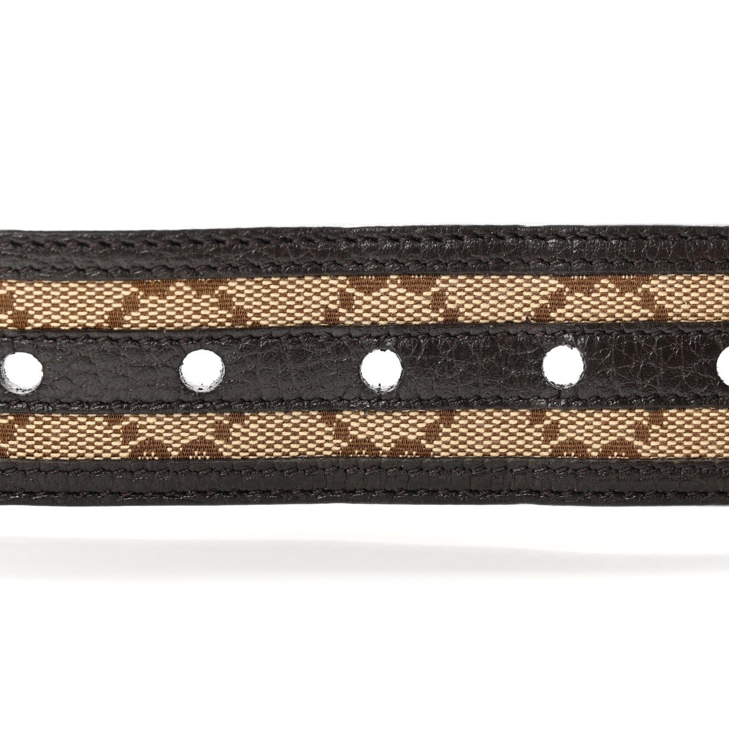 Gucci Monogram Dollar Calfskin 40mm Belt 85 34 Beige Ebony Testa di Moro 4 of 6