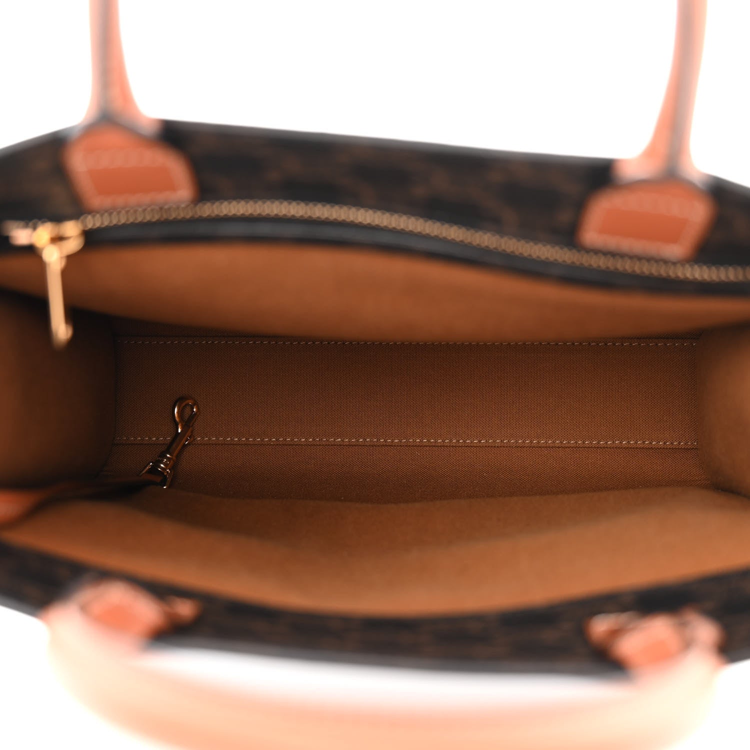 Celine Triomphe Canvas Calfskin Small Vertical Cabas Tan 5 of 9
