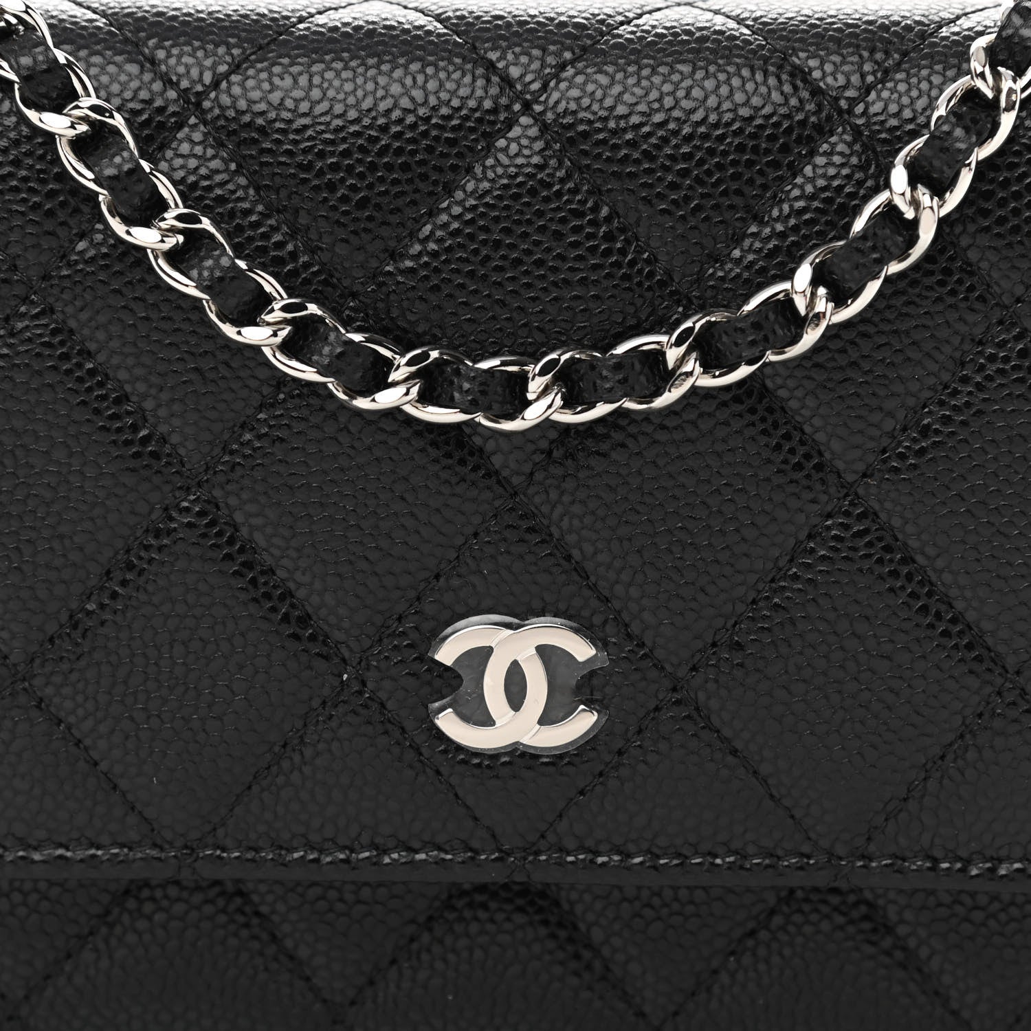 Chanel Caviar Quilted Mini Wallet On Chain WOC Black 7 of 10