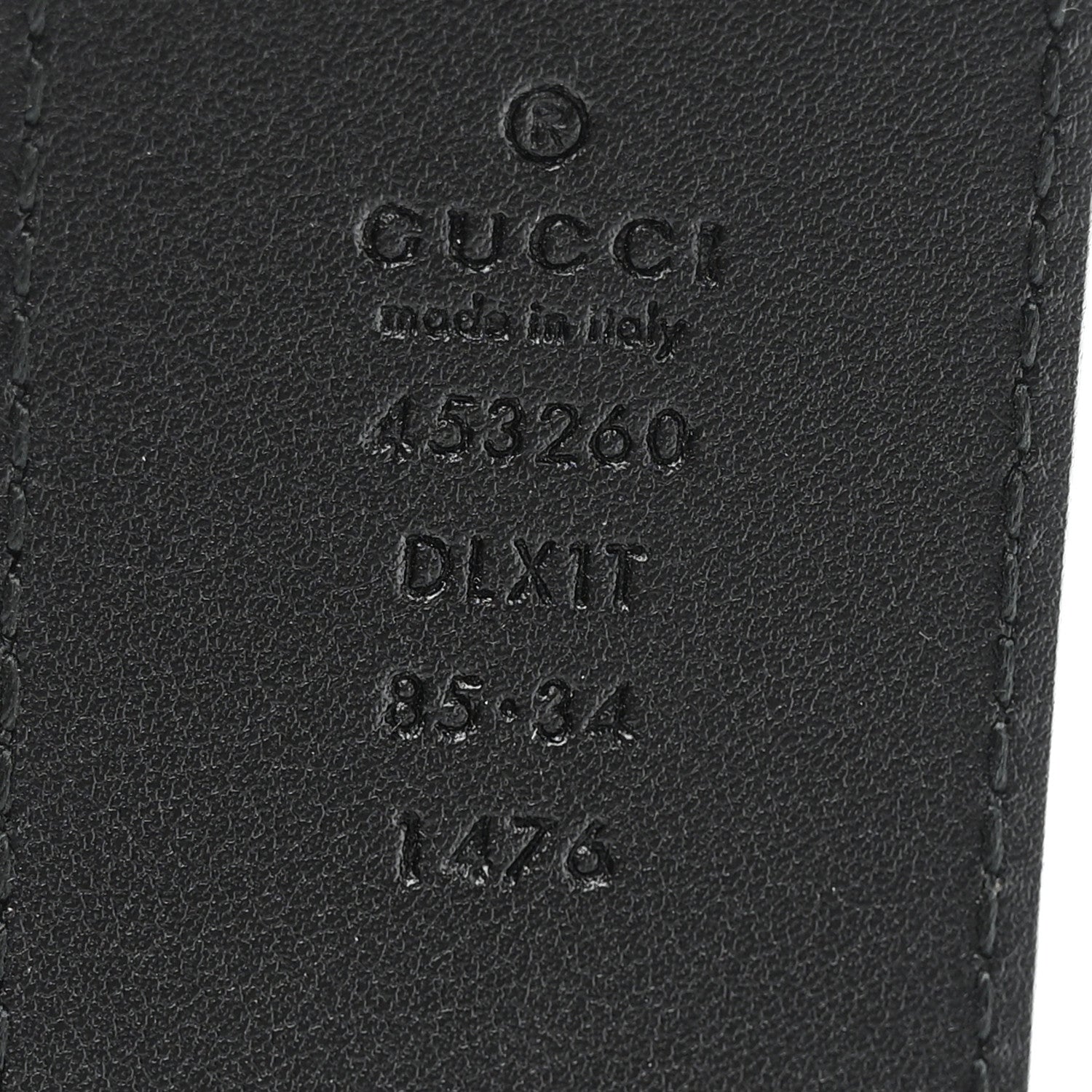Gucci Moon Calfskin Pearl Double G 40mm Belt 85 34 Black Cream 3 of 7
