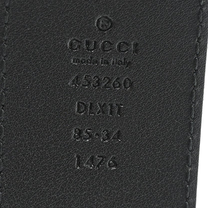 Gucci Moon Calfskin Pearl Double G 40mm Belt 85 34 Black Cream 3 of 7