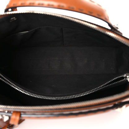 Fendi Vitello King Logo Embossed Medium By The Way Boston Bag Cuoio 5 of 9