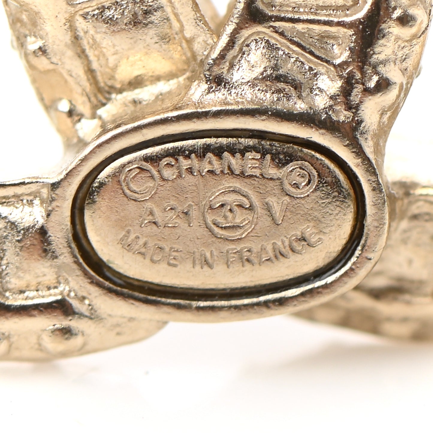 Crystal Timeless CC Earrings Light Gold