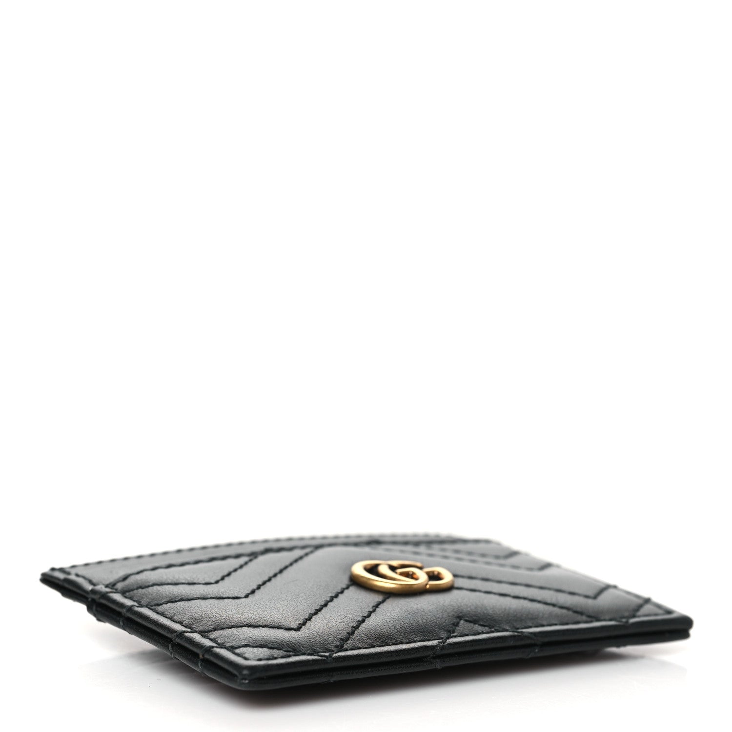 Gucci Calfskin Matelasse GG Marmont Card Holder Black 4 of 7