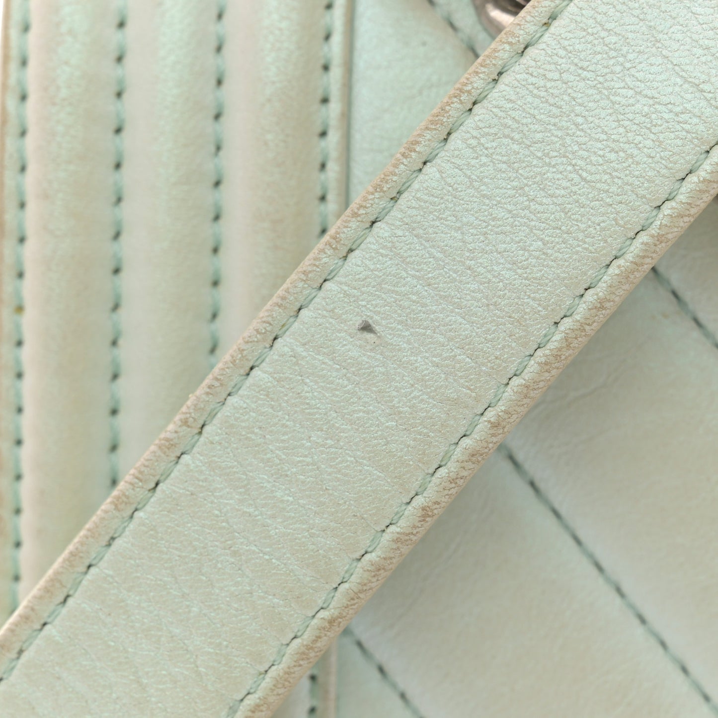 Iridescent Lambskin Chevron Quilted Medium Boy Flap Turquoise