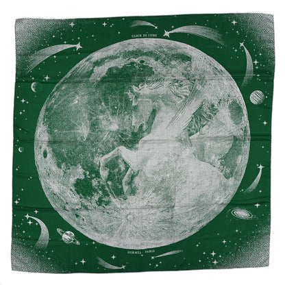 Hermes Silk Cashmere Clair De Lune Shawl 140 Green 1 of 3