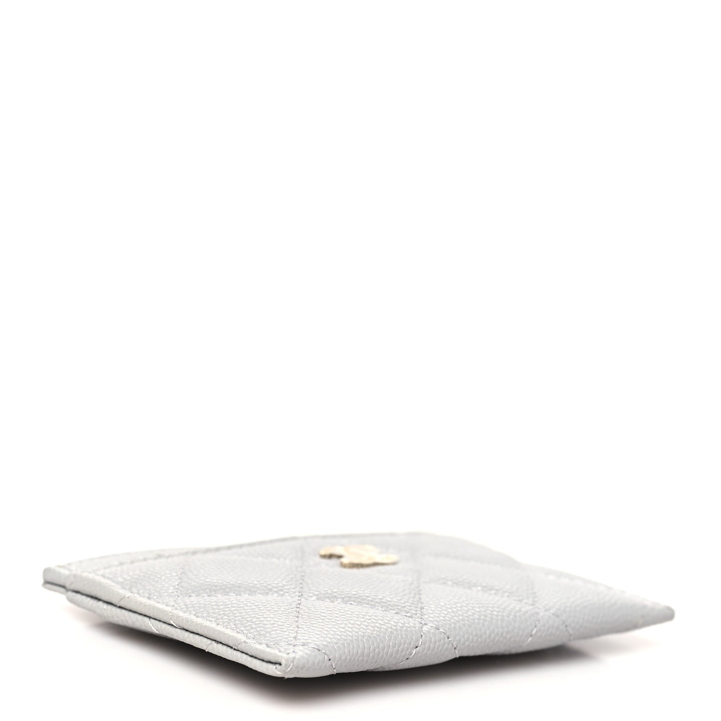Caviar Quilted Card Holder Grey