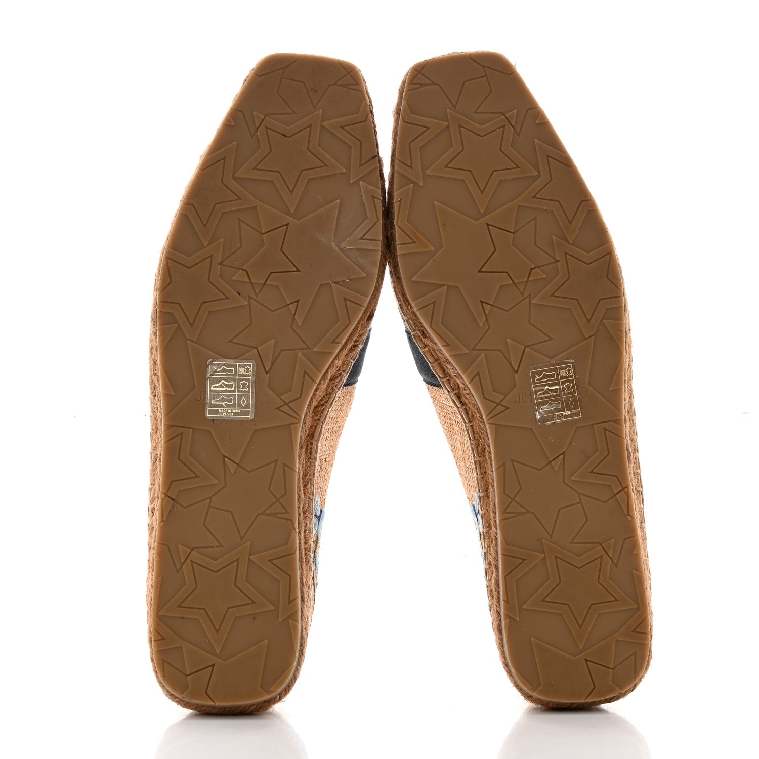 Jimmy Choo Raffia Floral Embroidered Dru Espadrilles 41 Natural Blue 5 of 8