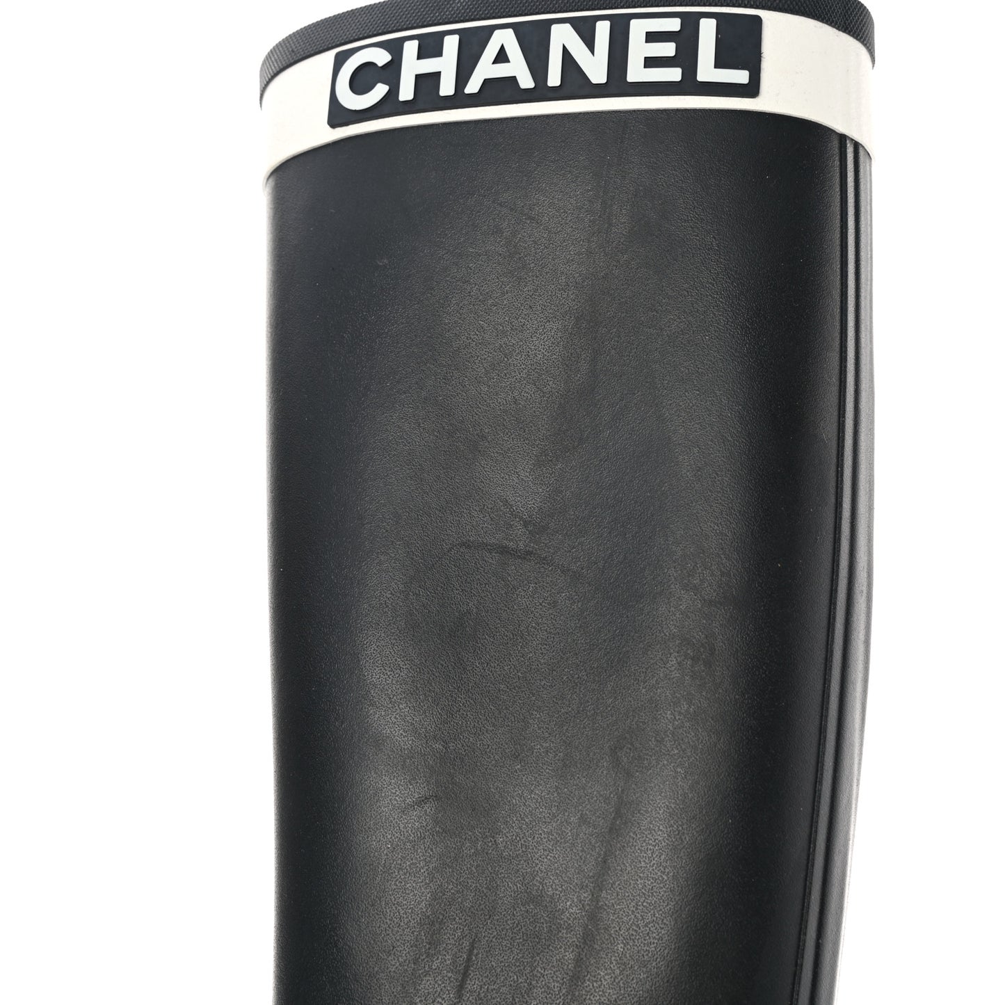 Rubber Logo Rain Boots 40 Black White