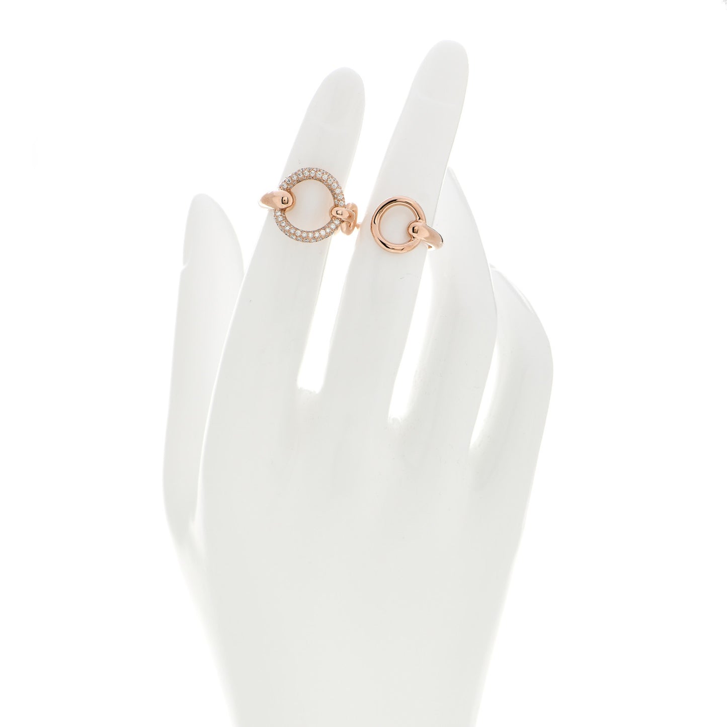 18K Rose Gold Diamond Filet d'Or Double Ring 49 5