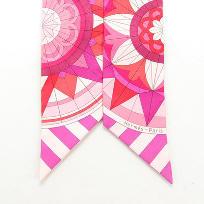 Hermes Silk Rose de Compas Twilly 4 of 6