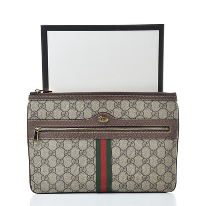 Gucci GG Supreme Monogram Large Ophidia Pouch Clutch Brown 9 of 9