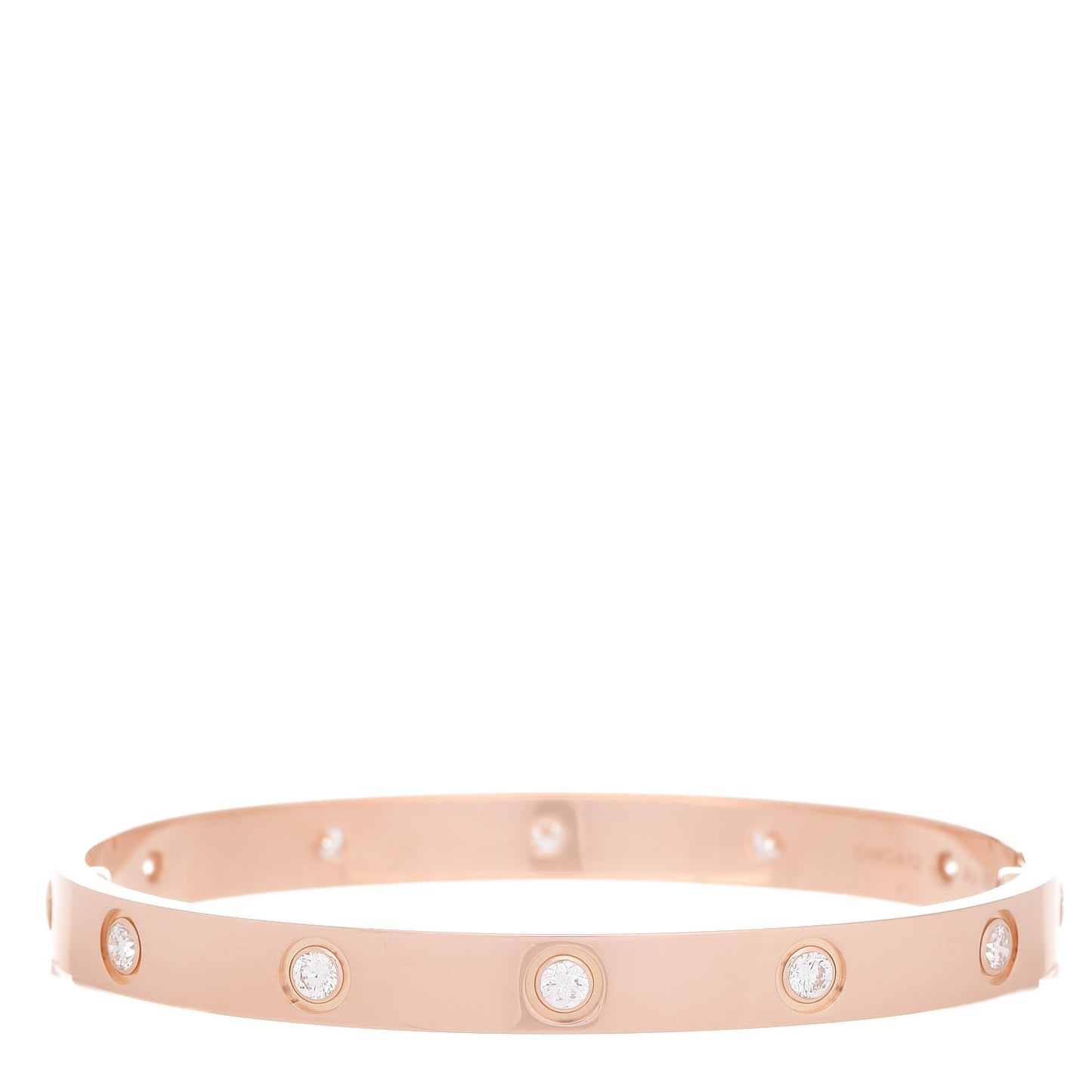 18K Pink Gold 10 Diamond LOVE Bracelet 17