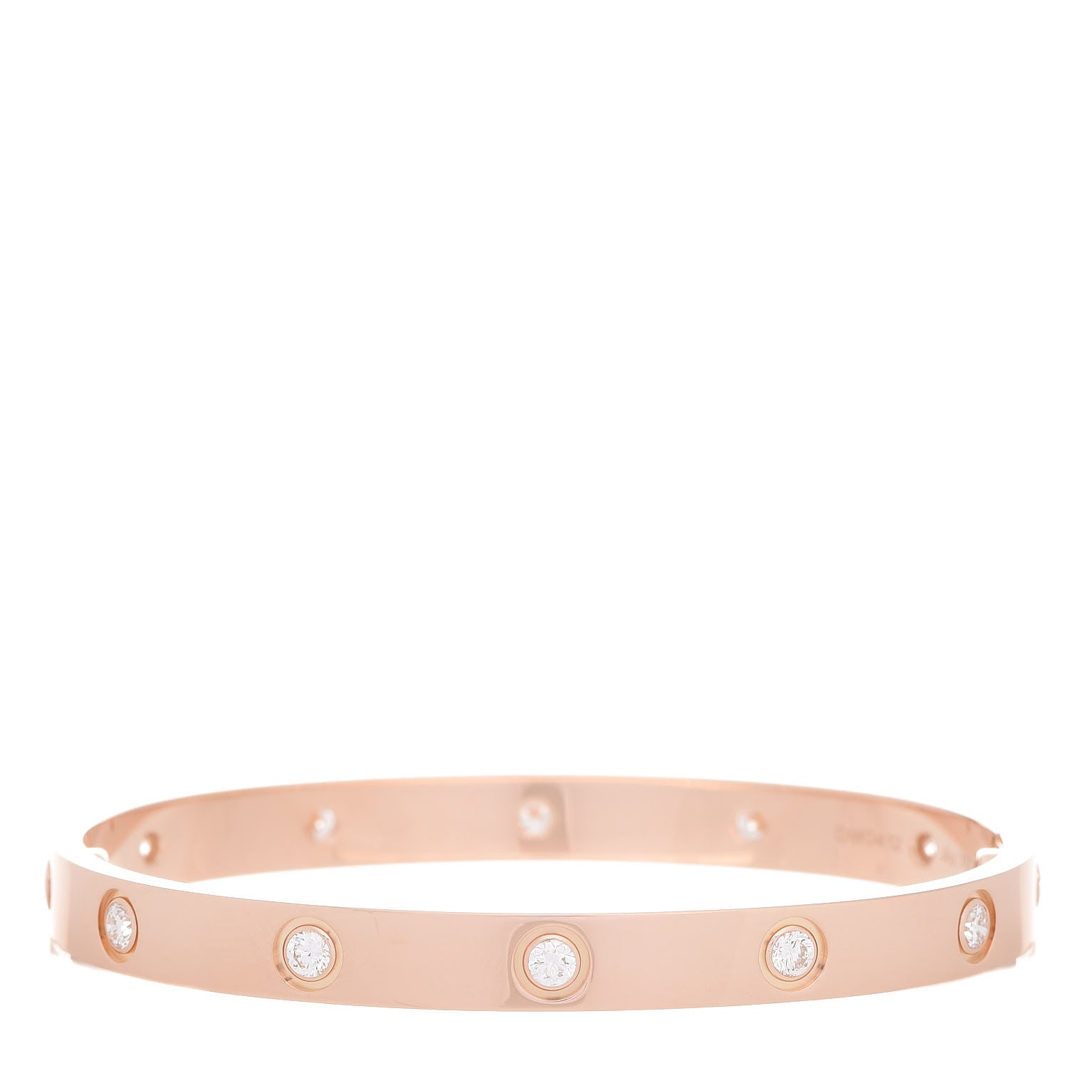 Cartier 18K Pink Gold 10 Diamond LOVE Bracelet 17 3 of 8